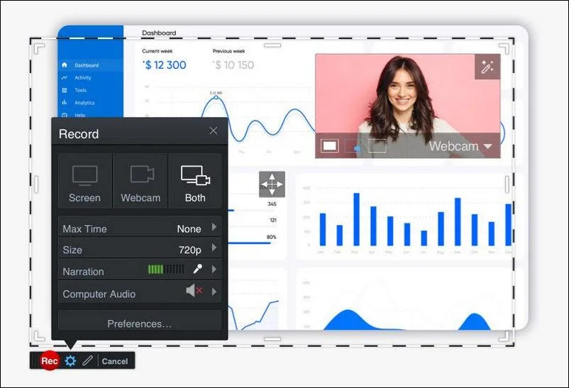 Contoh visual gaya Screencast